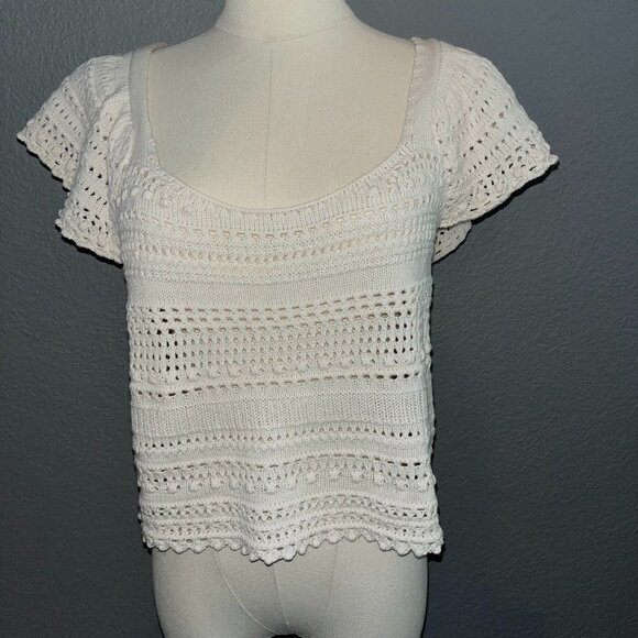 SINCERELY YOURS Crochet Crop Top - - Picture 1 of 9